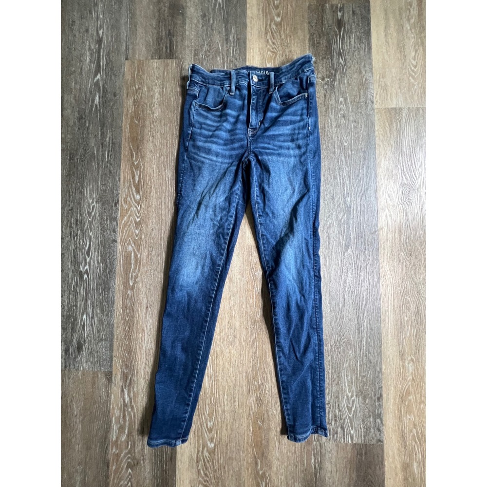 American Eagle HiRise Jegging Womens 8 Long Blue Next Level Stretch Skinny Jeans
